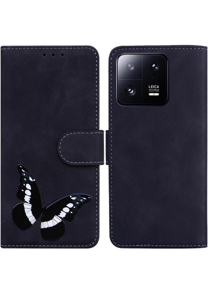 Xiaomi 13 Pro Cüzdan Için Kılıf Renk Baskılı Flip Folio Kapak Kelebek (Yurt Dışından)