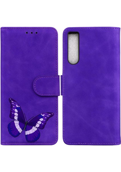 Sony Xperia 10 V Kelebek Kart Yuvaları Için Kılıf Flip Folio Kapak Cüzdan (Yurt Dışından)