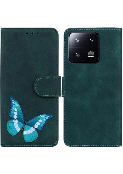 Xiaomi 13 Pro Cüzdan Için Kılıf Renk Baskılı Flip Folio Kapak Kelebek (Yurt Dışından)