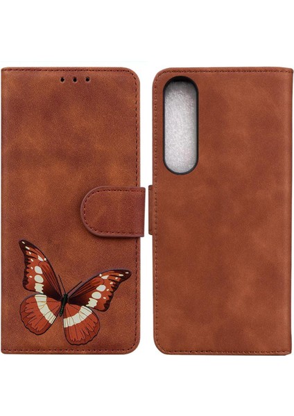 Sony Xperia 1 V Kelebek Flip Folio Kapak Cüzdan Renk Baskılı (Yurt Dışından)