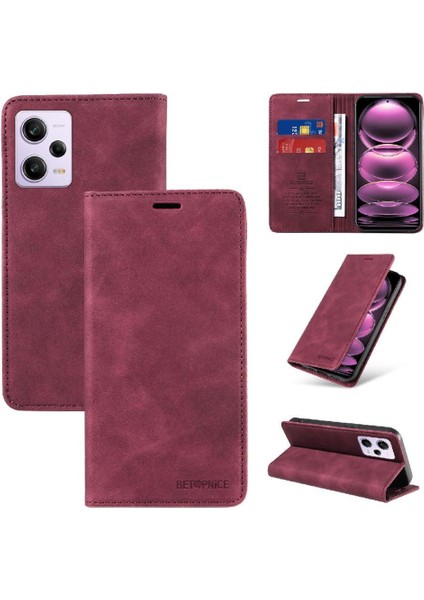 Xiaomi Redmi Için Not 12 Pro Manyetik Koruyucu Folio Cüzdan Pu (Yurt Dışından)