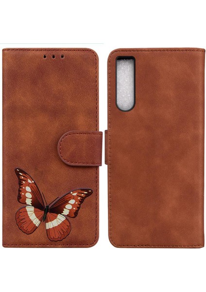 Sony Xperia 10 V Kelebek Kart Yuvaları Için Kılıf Flip Folio Kapak Cüzdan (Yurt Dışından)