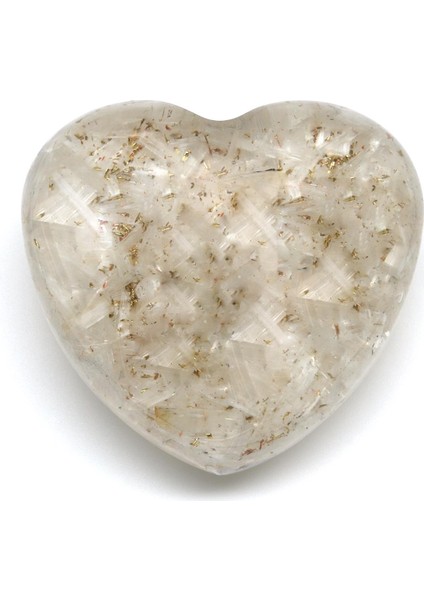 Kristal Kuvars Taşından Orgonit Kalp