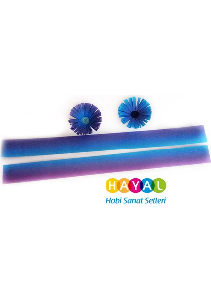 Mavi-Lacivert / Mavi-Mor Renk Geçişli Quilling Kağıdı
