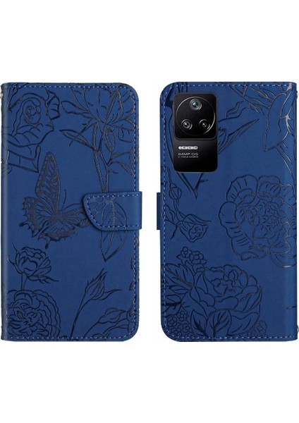Xiaomi Poco F4 5g Pu Deri Bilek Kayışı Çiçekler ile Kapak Çevirin (Yurt Dışından)