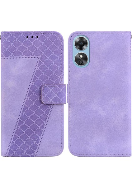 Oppo A17/A17K Kabartmalı Desen Cüzdan Pu Deri Kart Yuvası Için Telefon Kılıfı (Yurt Dışından)