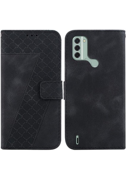 Nokia C31 Için Telefon Kılıfı Cüzdan Kabartmalı Desen Flip Folio Kapak Kart Pu (Yurt Dışından)