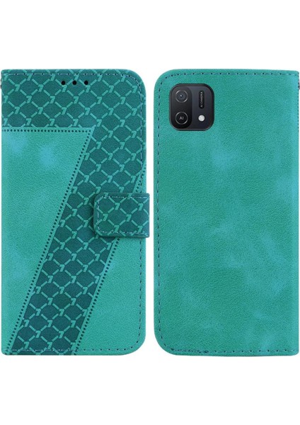 Oppo A16K Kabartmalı Desen Kart Yuvası Fonksiyonu Için Telefon Kılıfı Pu Deri (Yurt Dışından)