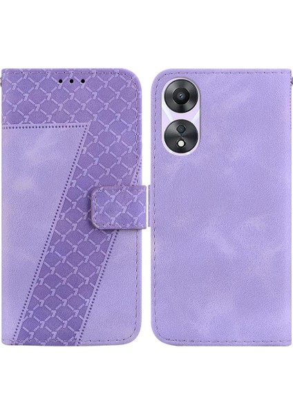 Telefon Kılıfı Için Oppo A78 5G/A58 5g Flip Folio Kapak Kabartmalı Desen Pu (Yurt Dışından)