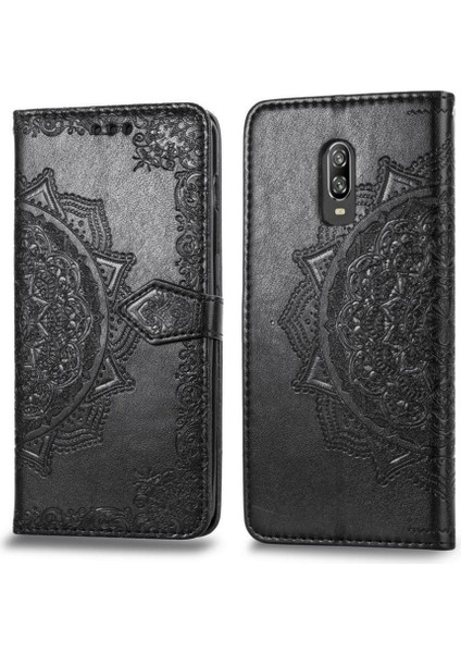 Oneplus 6t Darbeye Zarif Desen Deri Kılıf Kapak Çevirin (Yurt Dışından)