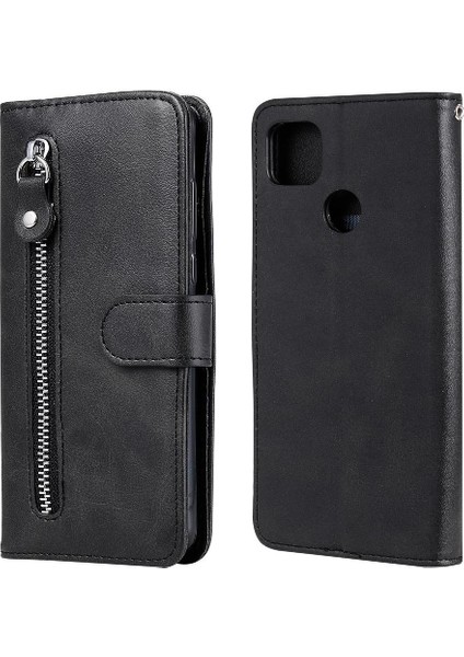 Xiaomi Redmi 9c Koruyucu Kapak Fermuar Deri Kart Yuvası Tutucular (Yurt Dışından)