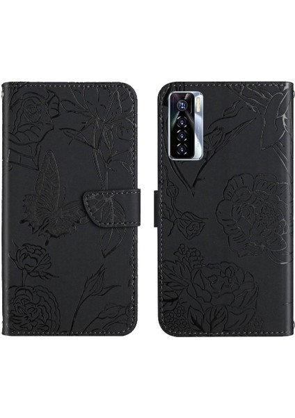 Tecno Camon 17 Pro Çiçekler ve Kelebekler Anti-Damla Koruma Için Kılıf (Yurt Dışından)