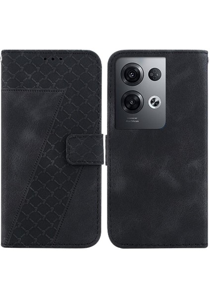Telefon Kılıfı Için Oppo Oppo 8 Pro 5g Kart Yuvası Fonksiyonu Flip Folio Kapak Pu (Yurt Dışından)