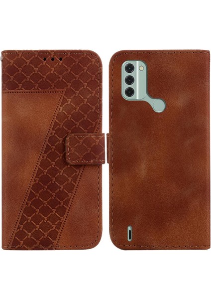 Nokia C31 Için Telefon Kılıfı Cüzdan Kabartmalı Desen Flip Folio Kapak Kart Pu (Yurt Dışından)