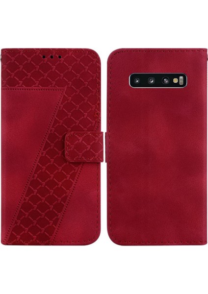 Samsung Galaxy S10 Artı Kart Yuvası Fonksiyonu Için Telefon Kılıfı Pu Deri Flip (Yurt Dışından)