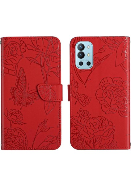 Bilek Kayışı Anti-Damla Koruma Çiçekler ve Kılıf ile Oneplus 9r Için Kılıf (Yurt Dışından)