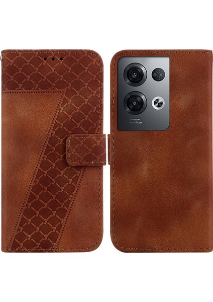 Telefon Kılıfı Için Oppo Oppo 8 Pro 5g Kart Yuvası Fonksiyonu Flip Folio Kapak Pu (Yurt Dışından)