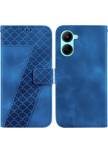 Realme C33 Kabartmalı Desen Kart Yuvası Fonksiyonu Için Telefon Kılıfı Cüzdan Flip (Yurt Dışından)