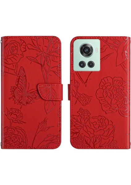 Bilek Kayışı Anti-Damla Koruma Çiçekler ve Pu ile Oneplus 10R Için Kılıf (Yurt Dışından)