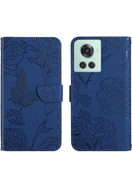 Bilek Kayışı Anti-Damla Koruma Çiçekler ve Pu ile Oneplus 10R Için Kılıf (Yurt Dışından)