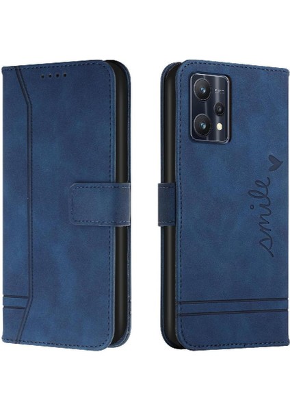 Realme 9 Pro Manyetik Kapatma Için Telefon Kılıfı El Kayışı Pu Deri Flip (Yurt Dışından)