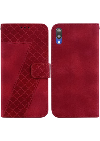 Telefon Kılıfı Için Samsung Galaxy A10/M10 Flip Folio Kapak Kabartmalı Desen Pu (Yurt Dışından)