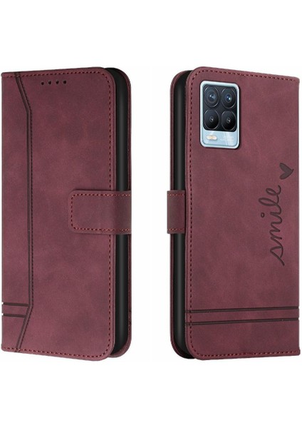 Realme 8 4g/8 Pro Için Telefon Kılıfı Manyetik Kapatma El Kayışı Kart Yuvaları (Yurt Dışından) indirimleri