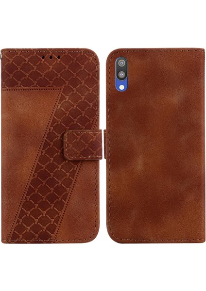 Telefon Kılıfı Için Samsung Galaxy A10/M10 Flip Folio Kapak Kabartmalı Desen Pu (Yurt Dışından)