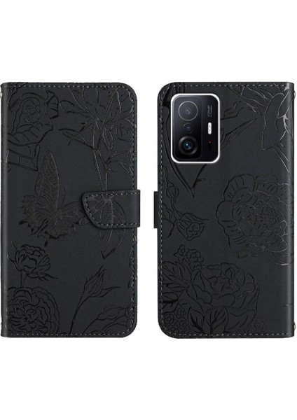 Xiaomi 11T/11T Pro Anti-Damla Koruma Çiçekler ve Kelebekler (Yurt Dışından)