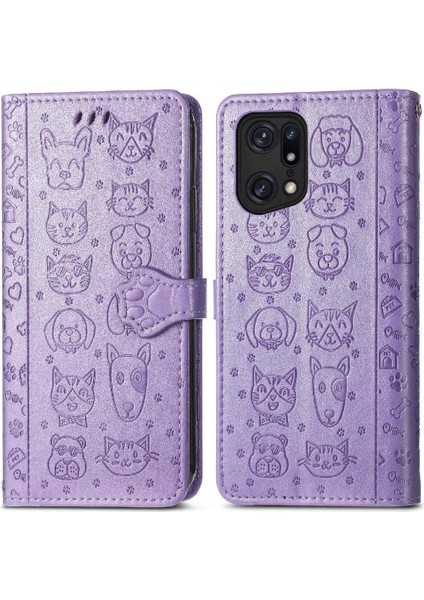 Oppo Bulmak Için Kılıf X5 Flip Kapak Karikatür Hayvanlar Deri Kılıf Kısa (Yurt Dışından)