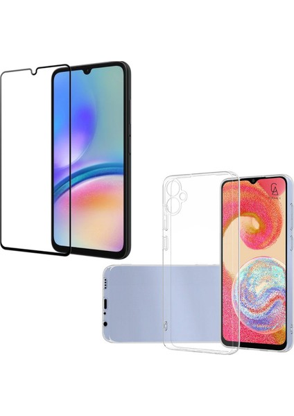 Samsung Galaxy A05 ile Uyumlu Telefon Kılıfı ve 5d Tam Kaplayan Cam Ekran Koruyucu
