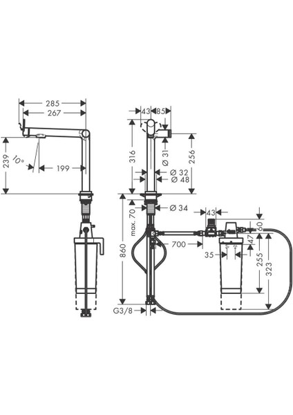 Aqittura M91 Eviye Bataryası 240 Filtre Sistemi 1jet, Başlangıç Kiti