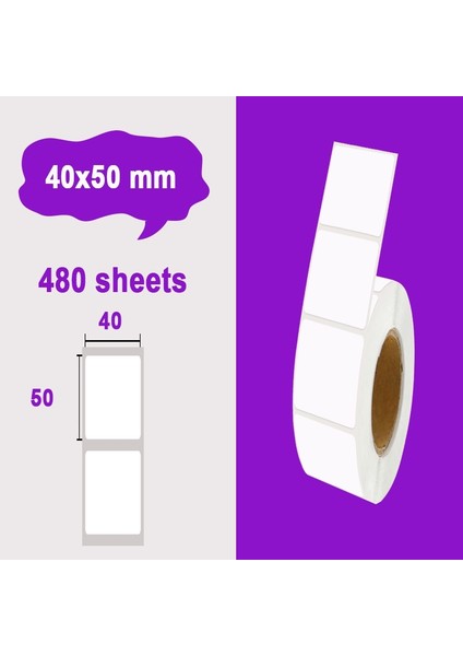 40X50MM-480PCS Tarzı Termal Etiket Etiket Kağıdı Su Geçirmez Yırtılmaz Pp Termal Sentetik Kağıt Etiket Genişliği mm Taze Soğuk Zincir Için (Yurt Dışından)