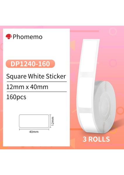 Kare Beyaz 1240 Stili Phomemo D30 Termal Etiket Kendinden Yapışkanlı Etiket Kağıdı D30D30PRO Etiket Yazıcı Için Şeffaf Daire Ev Ofis Için Uygun (Yurt Dışından)