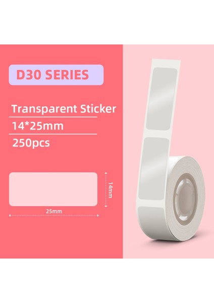 3x Şeffaf 14X25MM Stili 3 Rollsbox Phomemo Whitetransparency Termal Etiket D30 Kağıt Etiket D30 Taşınabilir Kendinden Yapışkanlı Etiket Yazıcısı Için Bpa Içermez (Yurt Dışından)