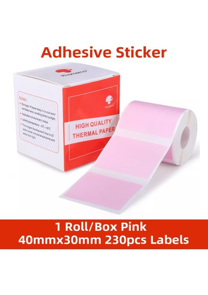 Pembe 40X30MM Stili Phomemo M110 Şeffaf Kendinden Yapışkanlı Etiketler Kağıt Phomemo Etiket Yazıcı Için Termal Etiket Yazdırılabilir Kağıt Rulo (Yurt Dışından)
