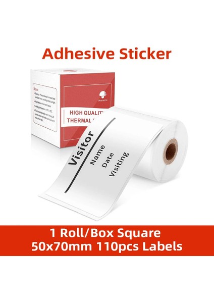 XP5070-110 Stili Yazıcı Ev Ofis Etiketleri Için Phomemo Termal Papel Renkli Yapışkanlı Kağıt Yuvarlak Kare Yazdırılabilir Etiket Kağıdı (Yurt Dışından)