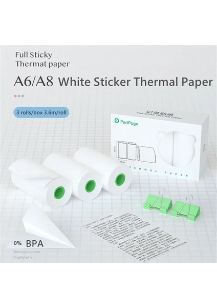 3 Beyaz Etiket Stili Peripage Kendinden Yapışkanlı Termal Kağıt Yazdırılabilir Etiket Etiket Kağıtları Poooli Papeang Yazıcı Için Net Baskı Telefon Fotoğraf Papie Için (Yurt Dışından)