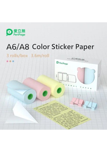 3 Beyaz Etiket Stili Peripage Kendinden Yapışkanlı Termal Kağıt Yazdırılabilir Etiket Etiket Kağıtları Poooli Papeang Yazıcı Için Net Baskı Telefon Fotoğraf Papie Için (Yurt Dışından) fırsatları