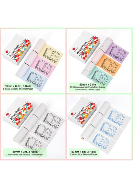 Lacivert Kağıt Stili Phomemo Termal Kağıt Autoadhesivo Papel SM02PRO Yazıcı Için Yazdırılabilir Etiket Etiket Papier Fotoğraf Rollo Papel (Yurt Dışından) fiyatları