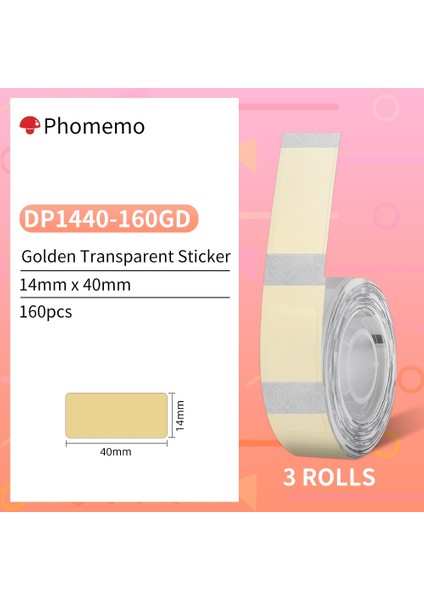 Altın Etiket Stili Phomemo D30 Termal Etiket Kendinden Yapışkanlı Etiket Kağıdı D30D30PRO Etiket Yazıcı Için Şeffaf Daire Ev Ofis Için Uygun (Yurt Dışından)