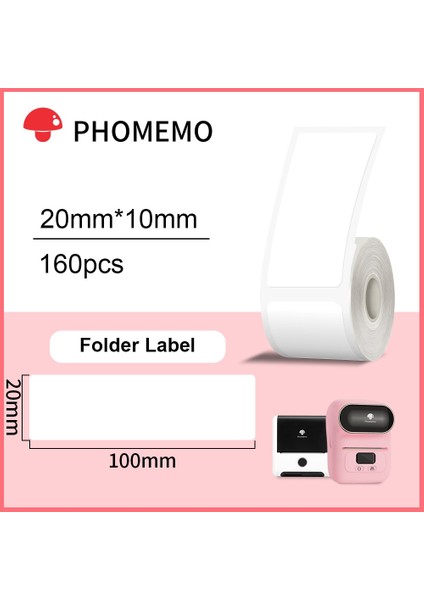 Klasör 20X100MM Stili Phomemo Kendinden Yapışkanlı Etiketler Kağıt Phomemo Etiket Yazıcısı Için Su Geçirmez Kimlik Etiketi Takı Etiketi Termal Etiket (Yurt Dışından)