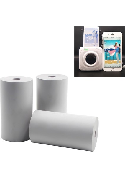 B Tarzı 3 Rulo Beyaz Çocuk Kamera Odun Hamuru Termal Kağıt Anında Baskı Çocuklar Kamera Baskı Kağıdı Yedek Aksesuar Parçaları (Yurt Dışından)