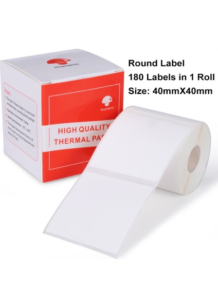 Yuvarlak 40X40MM Stili Phomemo Papel Etiket Yazıcısı Yuvarlak Kare Kağıt Etiket Çok Amaçlı Etiket Bandı Kendinden Yapışkanlı Termal Kağıt Yazıcısı (Yurt Dışından)