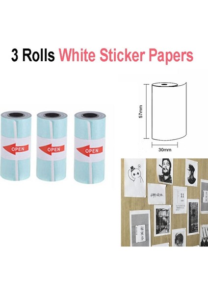 3 Beyaz Etiket Stili Yazdırılabilir Beyaz Termal Kağıt Rulo Renkli Termal Etiket Termal Yazıcı Için 57*30MM Peripage A6 A9 Paperang (Yurt Dışından) fiyatları