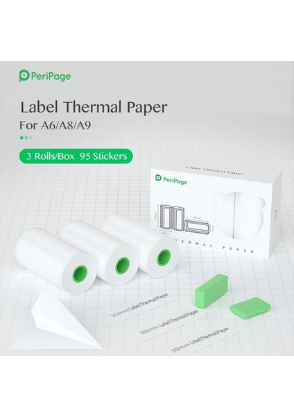 30 mm Boş Etiket Stili Peripage Resmi Termal Kağıt Etiket Kağıt Etiket Kağıdı Termal Cep Mini Yazıcı Için A6 A8 Yılları Tutmak (Yurt Dışından)