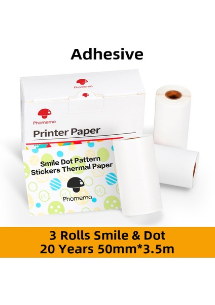 Yapıştırıcı Gülümseme Nokta Stili Phomemo Kendinden Yapışkanlı Termal Kağıt Yazdırılabilir Etiket Yazıcı Phomemo SM02PRO Fotoğraf Yazıcısı Için Şeffaf Etiket Kağıdı (Yurt Dışından)