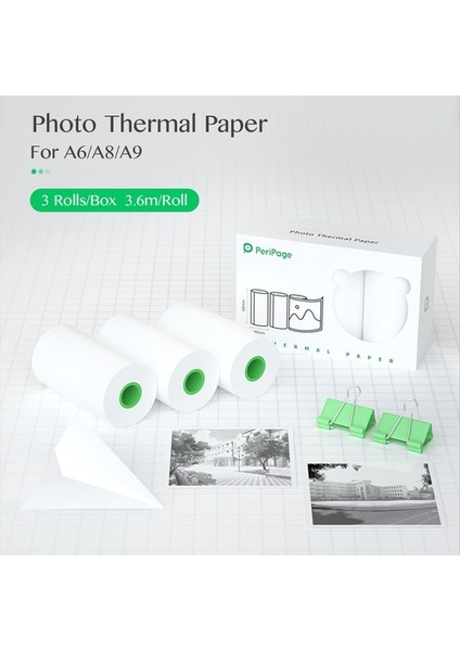 Hd Fotoğraf Kağıdı Stili Peripage Resmi Termal Kağıt Etiket Kağıt Etiket Kağıdı Termal Cep Mini Yazıcı Için A6 A8 Yılları Tutmak (Yurt Dışından)