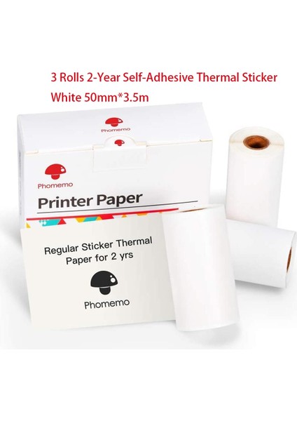 2 Yıllık Etiket Beyaz Stil Phomemo Termal Kağıt Autoadhesivo Papel SM02PRO Yazıcı Için Yazdırılabilir Etiket Etiket Papier Fotoğraf Rollo Papel (Yurt Dışından)