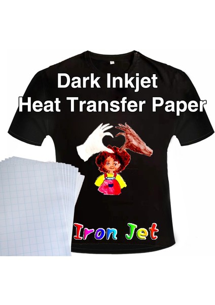 Koyu 10 Adet Tarzı A4 Açık Koyu Pamuklu Kumaş Dıy Demir Isı Basın Baskı Kağıdı T-Shirt Mürekkep Püskürtmeli Süblimasyon Baskı Kağıdı Termal Transfer Kağıdı (Yurt Dışından)